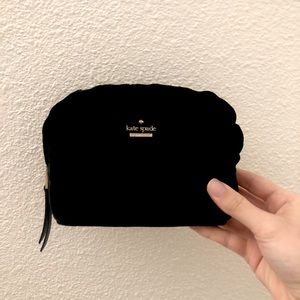 Kate spade black velvet clutch